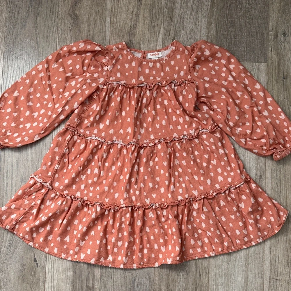 Cat & Jack Girl Oversized Orange Fall Dress Size M (7/8)